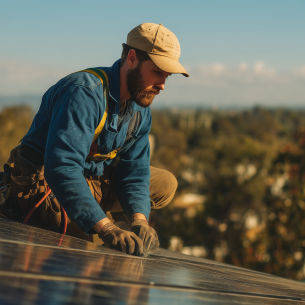 Technician maintaining a system